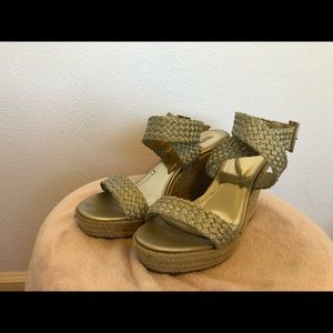 Gold Braided Wedges